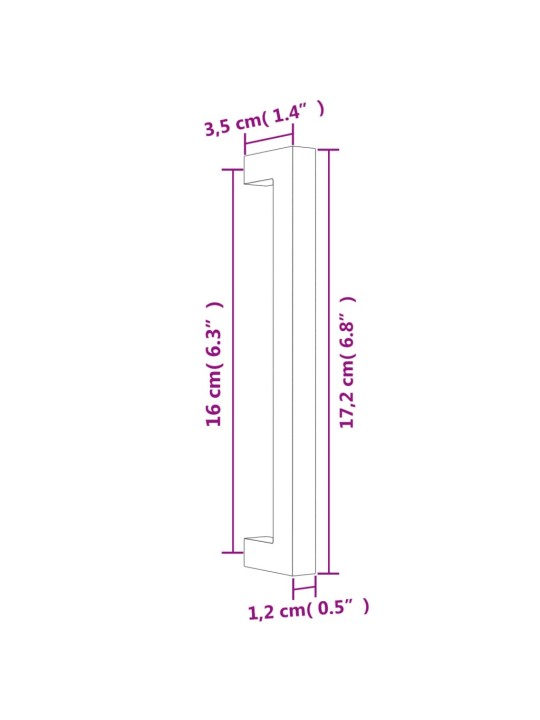 Kaapin kahvat 20 kpl kulta 160 mm ruostumaton teräs