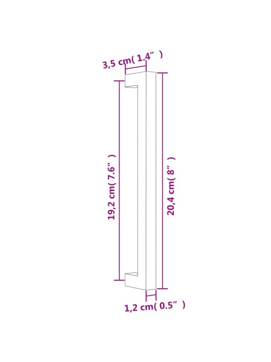 Kaapin kahvat 20 kpl kulta 192 mm ruostumaton teräs