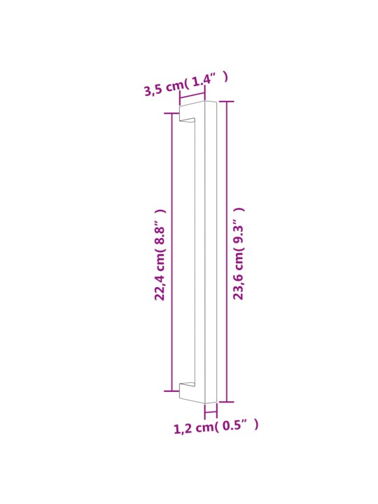 Kaapin kahvat 20 kpl kulta 224 mm ruostumaton teräs