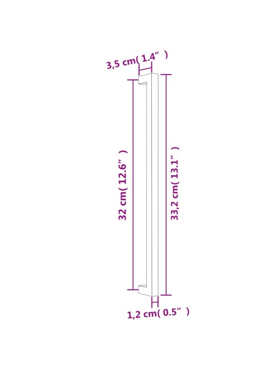 Kaapin kahvat 20 kpl kulta 320 mm ruostumaton teräs