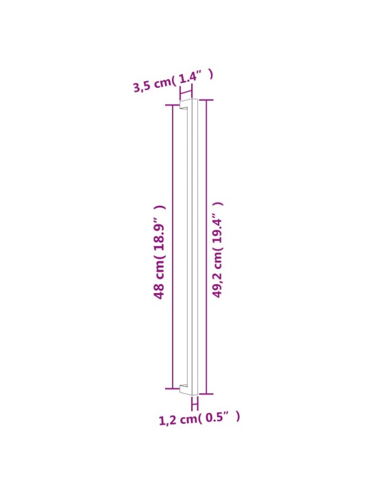 Kaapin kahvat 20 kpl kulta 480 mm ruostumaton teräs