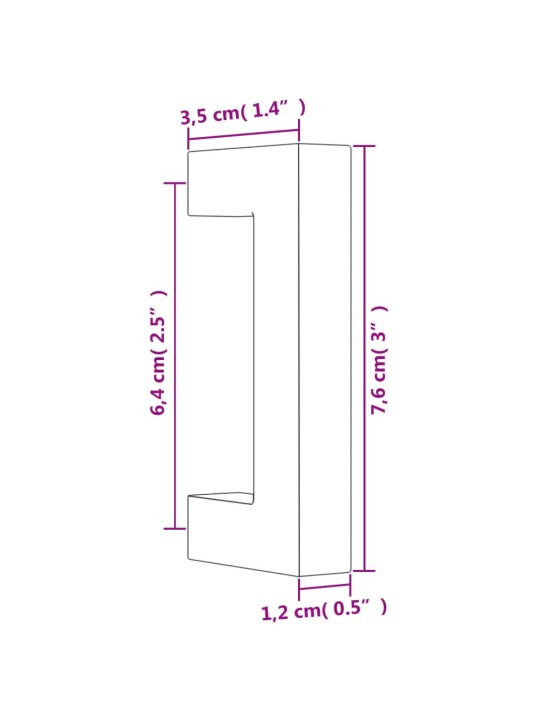 Kaapin kahvat 20 kpl musta 64 mm ruostumaton teräs