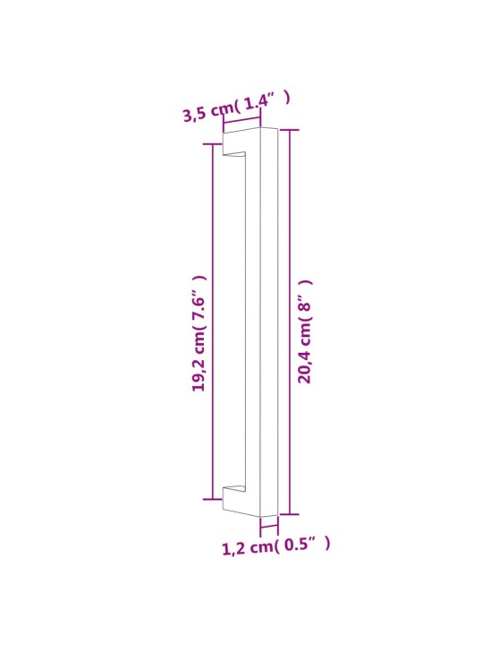 Kaapin kahvat 20 kpl musta 192 mm ruostumaton teräs