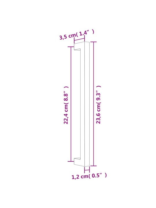 Kaapin kahvat 10 kpl kulta 224 mm ruostumaton teräs