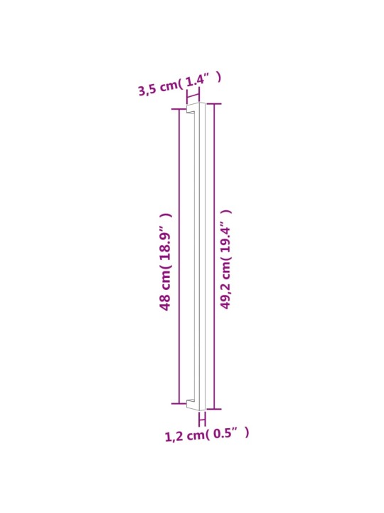 Kaapin kahvat 10 kpl kulta 480 mm ruostumaton teräs