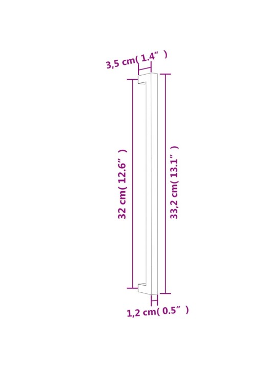 Kaapin kahvat 10 kpl musta 320 mm ruostumaton teräs