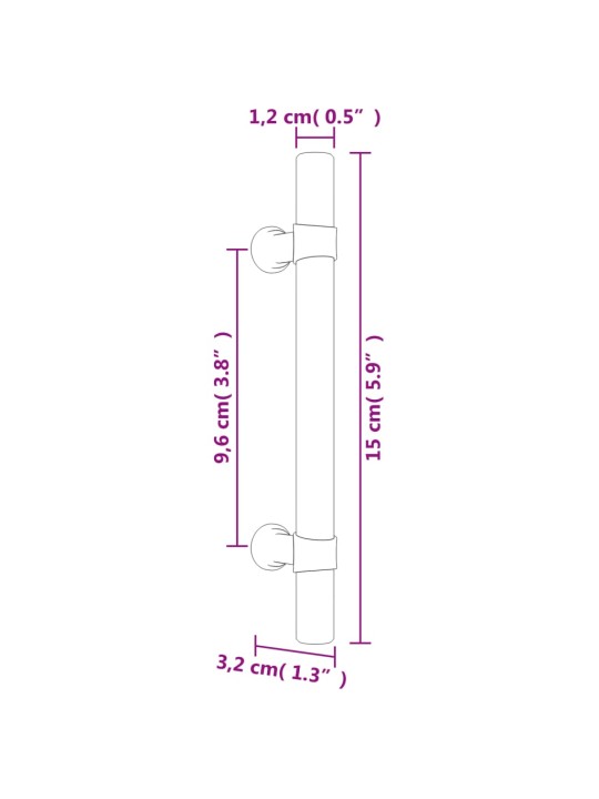 Kaapin kahvat 20 kpl hopea 96 mm ruostumaton teräs