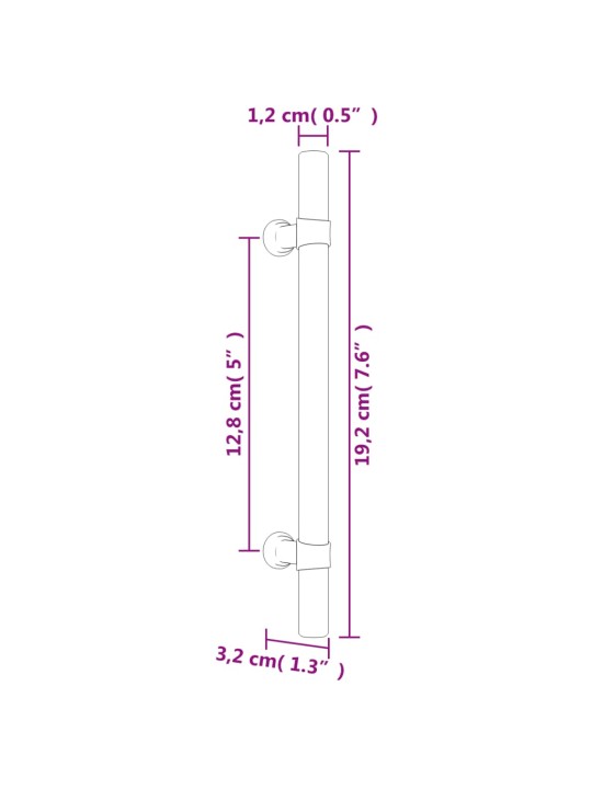 Kaapin kahvat 20 kpl hopea 128 mm ruostumaton teräs