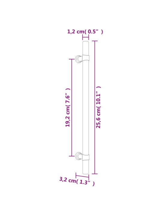 Kaapin kahvat 20 kpl hopea 192 mm ruostumaton teräs