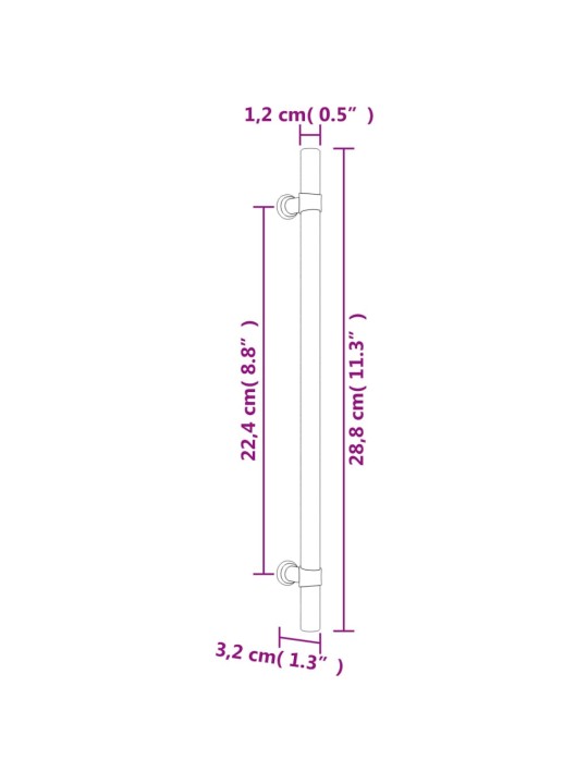 Kaapin kahvat 20 kpl hopea 224 mm ruostumaton teräs