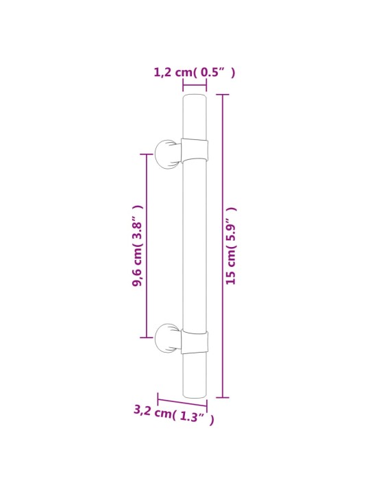 Kaapin kahvat 20 kpl musta 96 mm ruostumaton teräs