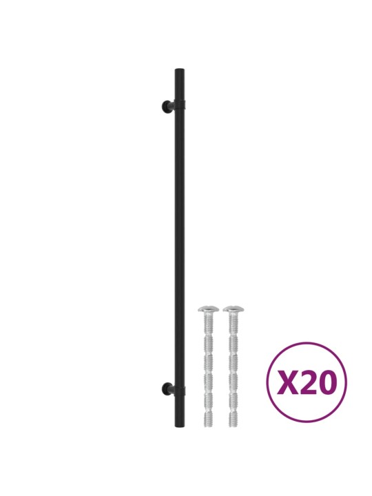 Kaapin kahvat 20 kpl musta 320 mm ruostumaton teräs