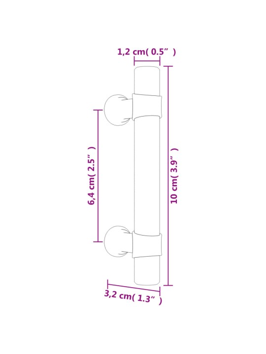 Kaapin kahvat 20 kpl pronssi 64 mm ruostumaton teräs