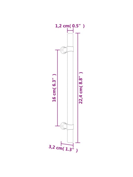 Kaapin kahvat 20 kpl pronssi 160 mm ruostumaton teräs