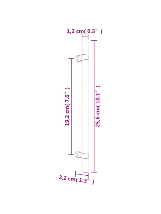 Kaapin kahvat 10 kpl hopea 192 mm ruostumaton teräs