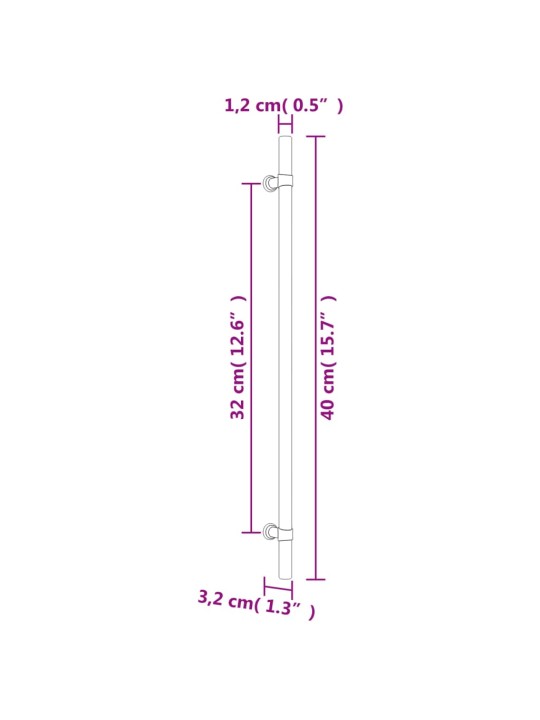 Kaapin kahvat 10 kpl hopea 320 mm ruostumaton teräs