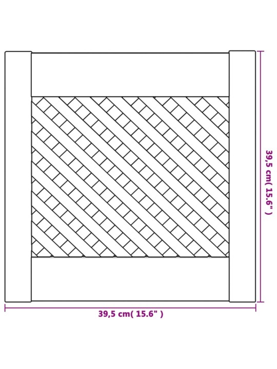 Kaapin ovet ristikkomuotoilu 2 kpl 39,5x39,5 cm täysi mänty