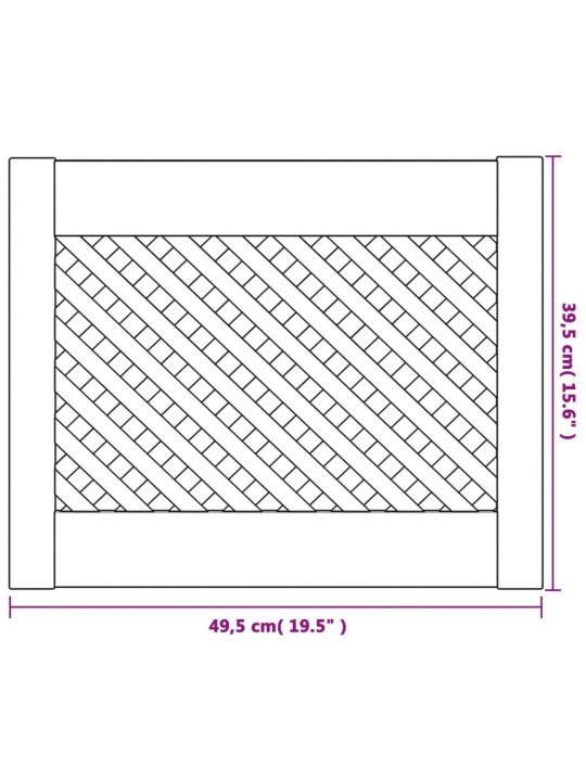 Kaapin ovet ristikkomuotoilu 2 kpl 49,5x39,5 cm täysi mänty