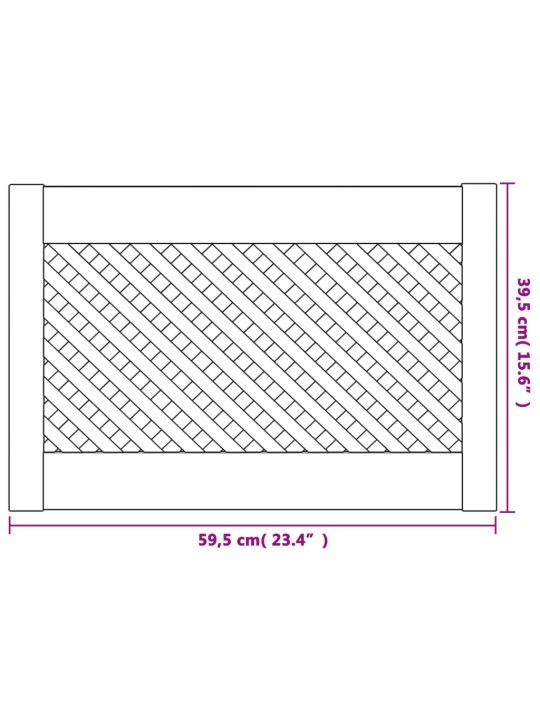 Kaapin ovet ristikkomuotoilu 2 kpl 59,5x39,5 cm täysi mänty