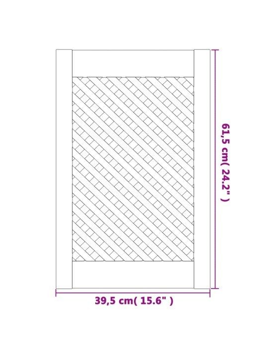 Kaapin ovet ristikkomuotoilu 2 kpl 39,5x61,5 cm täysi mänty