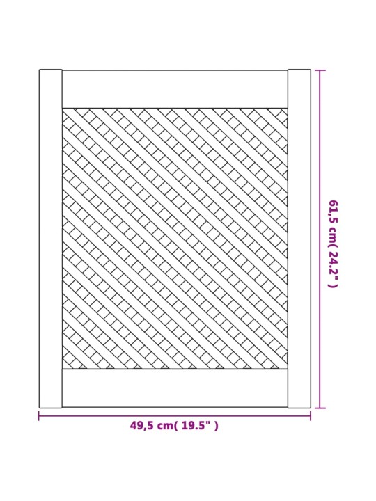 Kaapin ovet ristikkomuotoilu 2 kpl 49,5x61,5 cm täysi mänty