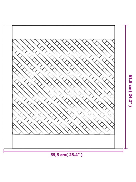 Kaapin ovet ristikkomuotoilu 2 kpl 59,5x61,5 cm täysi mänty