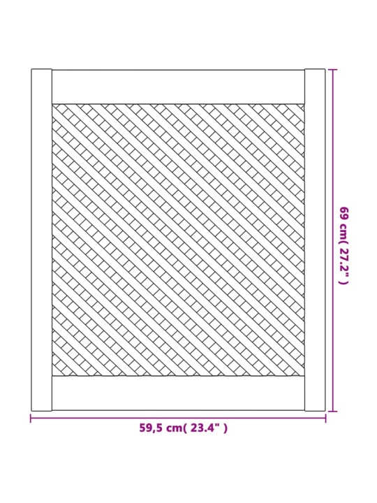 Kaapin ovet ristikkomuotoilu 2 kpl 59,5x69 cm täysi mänty