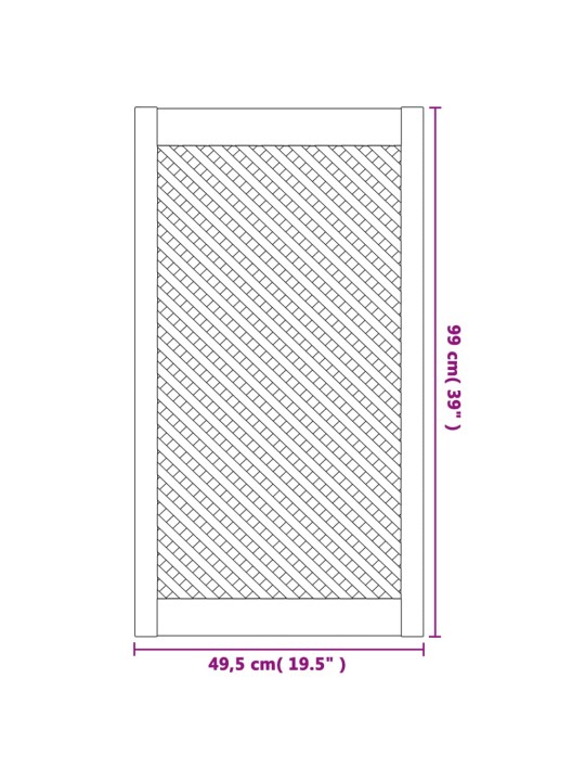 Kaapin ovet ristikkomuotoilu 2 kpl 49,5x99 cm täysi mänty