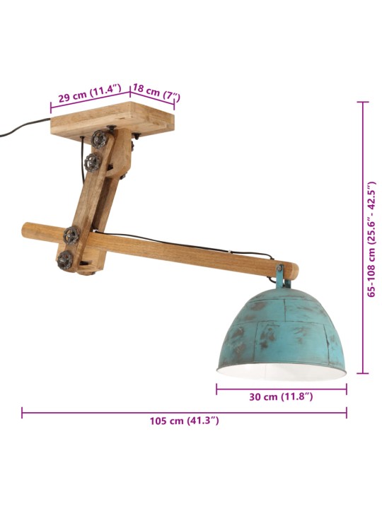 Kattovalaisin 25 W vanhennettu sininen 105x30x65-108 cm E27