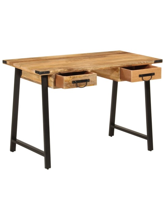 Työpöytä laatikoilla 105x55x70 cm täysi mangopuu ja rauta