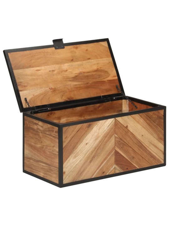 Säilytyslaatikko 60x30x30 cm täysi akasiapuu ja rauta