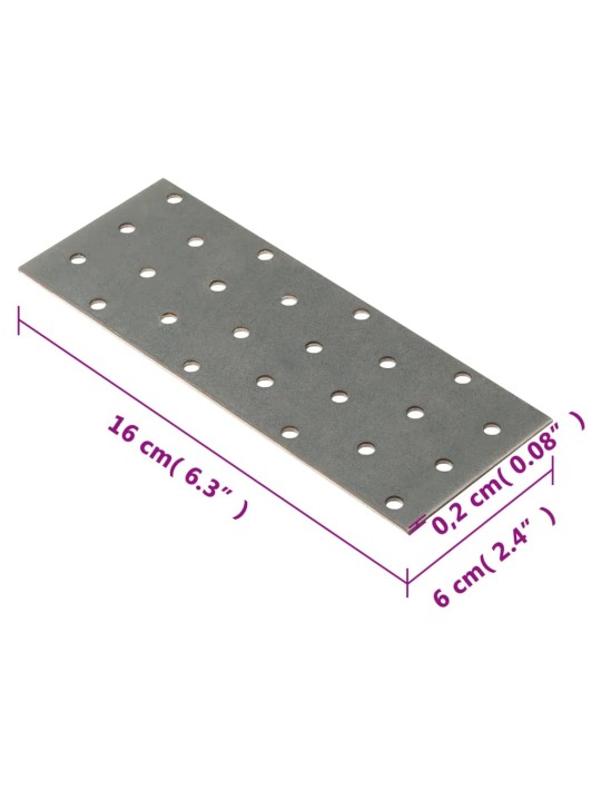 Reikälevyt 40 kpl 2 mm 160x60 mm galvanoitu teräs