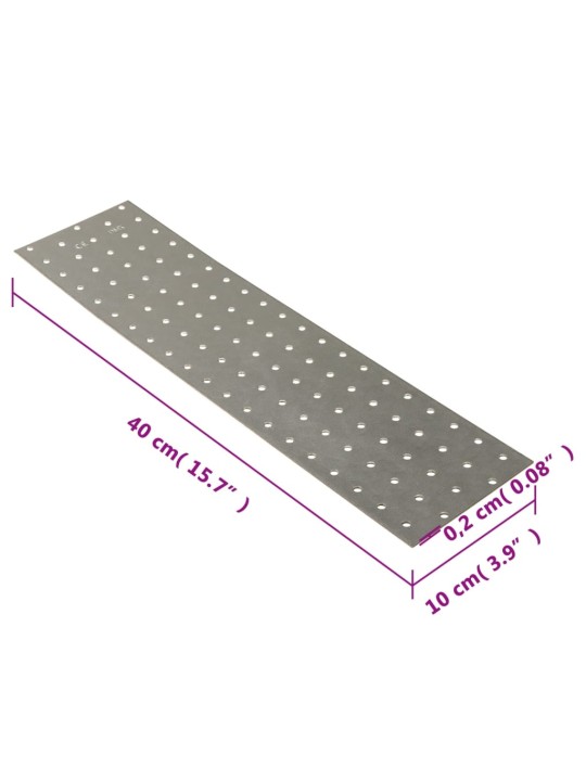 Reikälevyt 20 kpl 2 mm 400x100 mm galvanoitu teräs