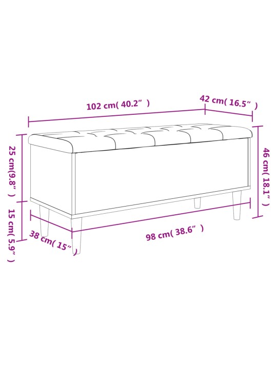 Säilytyspenkki musta 102x42x46 cm tekninen puu