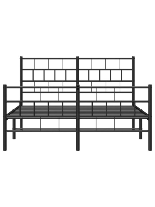 Metallisängynrunko ilman patjaa päätylevy musta 160x200 cm
