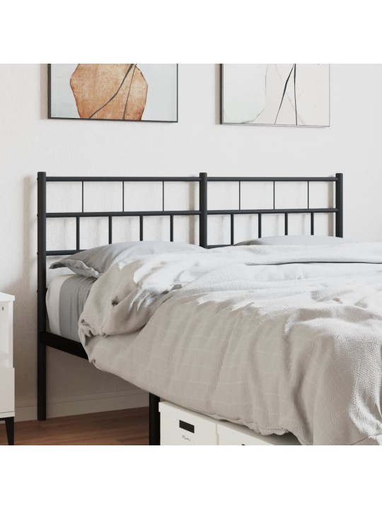 Metallinen sängynpääty musta 140 cm