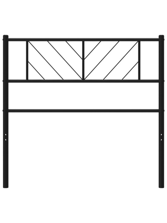 Metallinen sängynpääty musta 75 cm