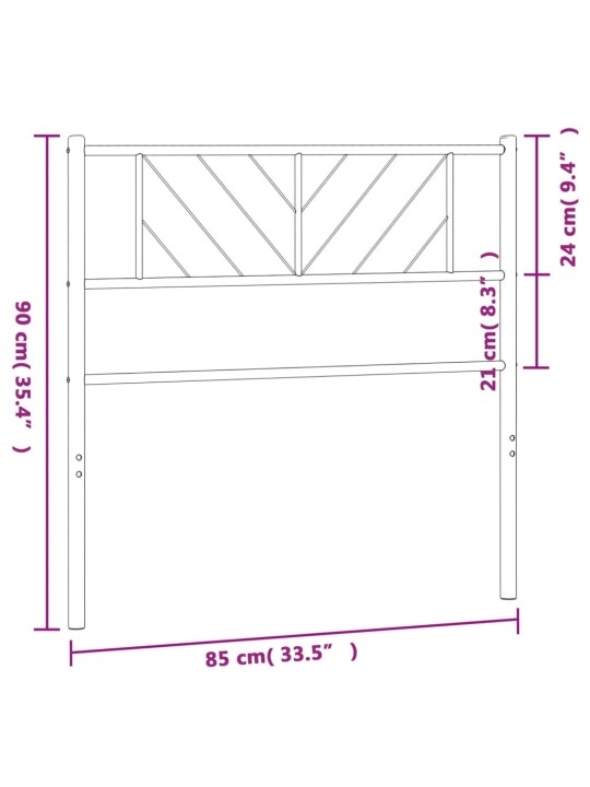 Metallinen sängynpääty musta 80 cm