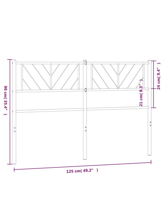 Metallinen sängynpääty musta 120 cm