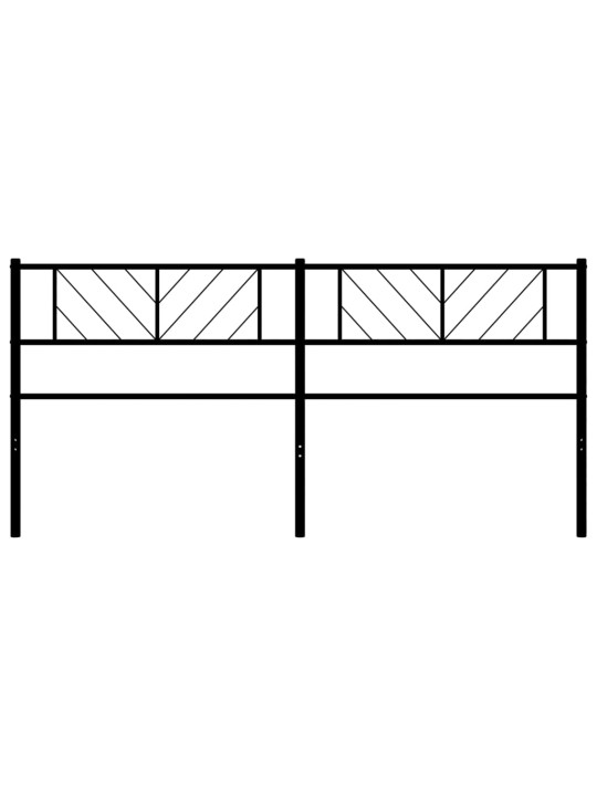 Metallinen sängynpääty musta 193 cm