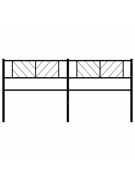 Metallinen sängynpääty musta 200 cm