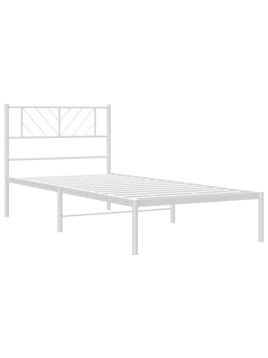 Metallisängynrunko ilman patjaa päätylevy valkoinen 75x190 cm
