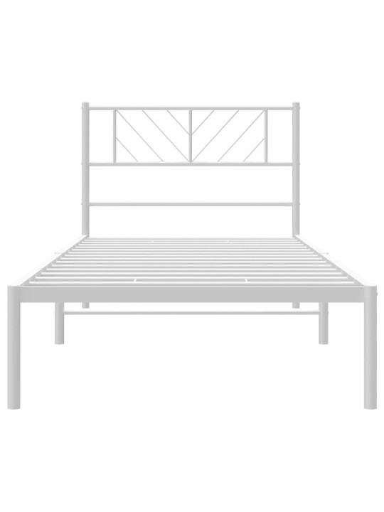 Metallisängynrunko ilman patjaa päätylevy valkoinen 75x190 cm