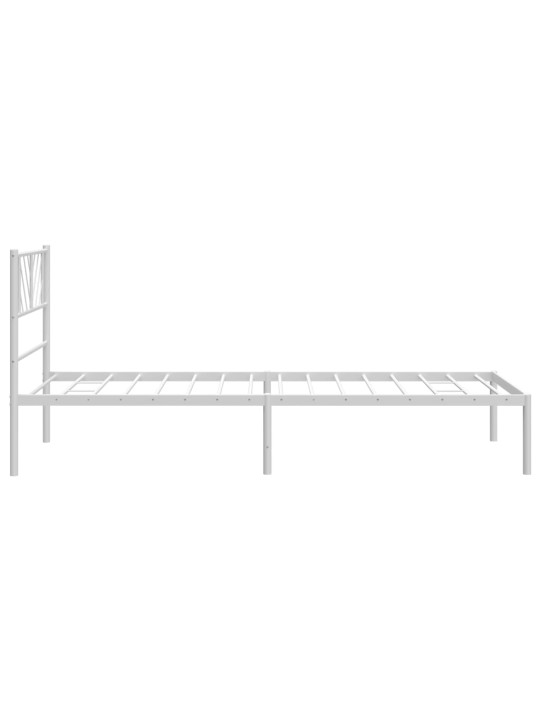 Metallisängynrunko ilman patjaa päätylevy valkoinen 75x190 cm