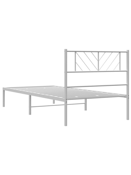 Metallisängynrunko ilman patjaa päätylevy valkoinen 75x190 cm