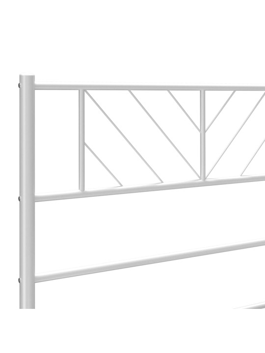 Metallisängynrunko ilman patjaa päätylevy valkoinen 75x190 cm