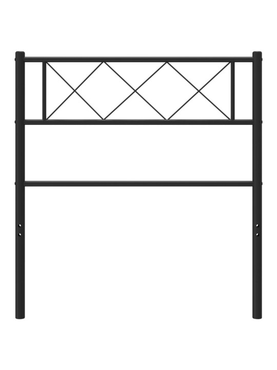 Metallinen sängynpääty musta 75 cm