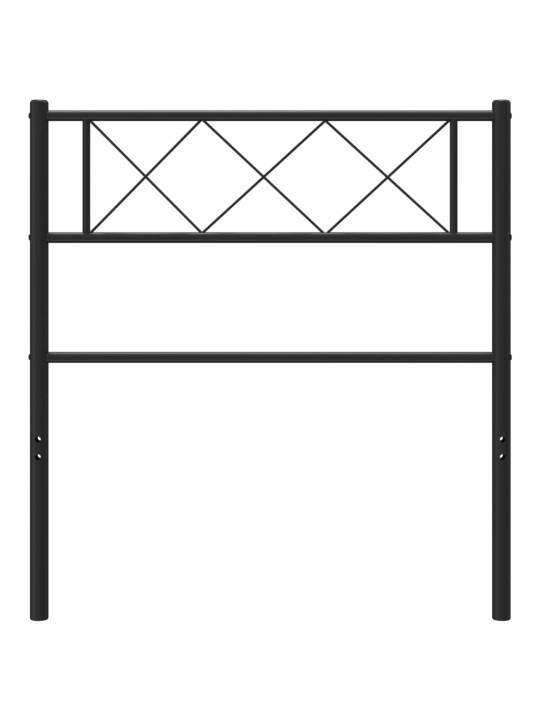 Metallinen sängynpääty musta 80 cm