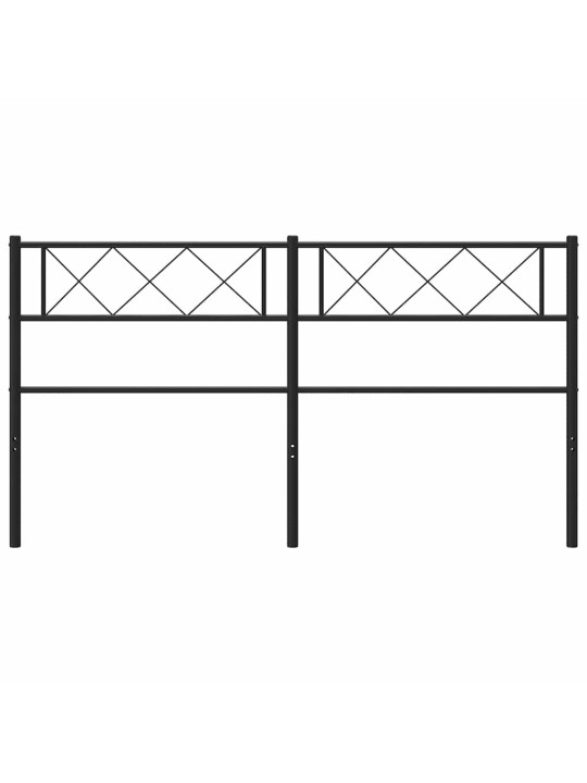 Metallinen sängynpääty musta 135 cm