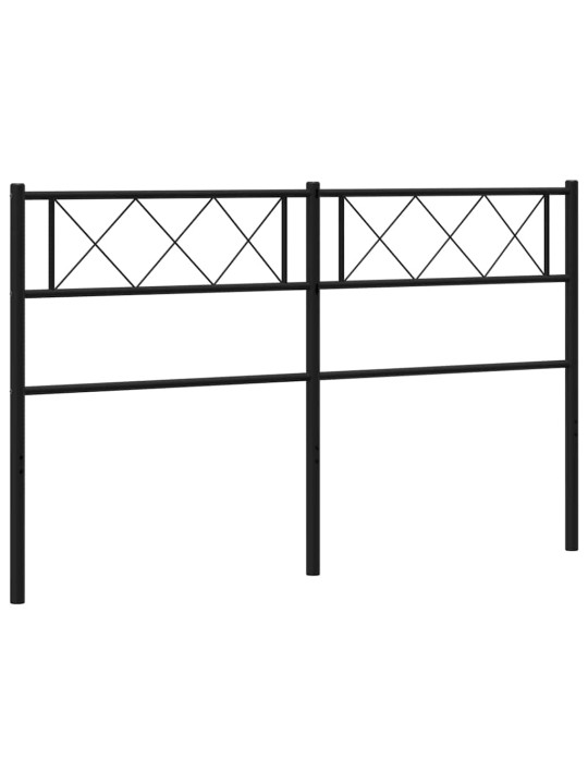 Metallinen sängynpääty musta 135 cm